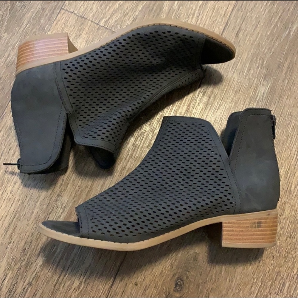 Sugar Laser Cut Peep Toe Natasha Booties